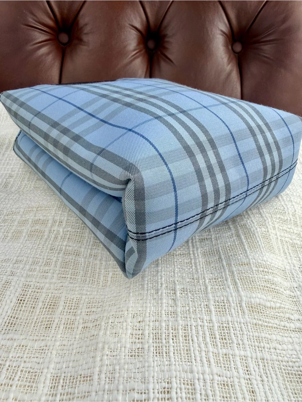 Burberry light blue Nova Check Mini Tote - Picture 6 of 14